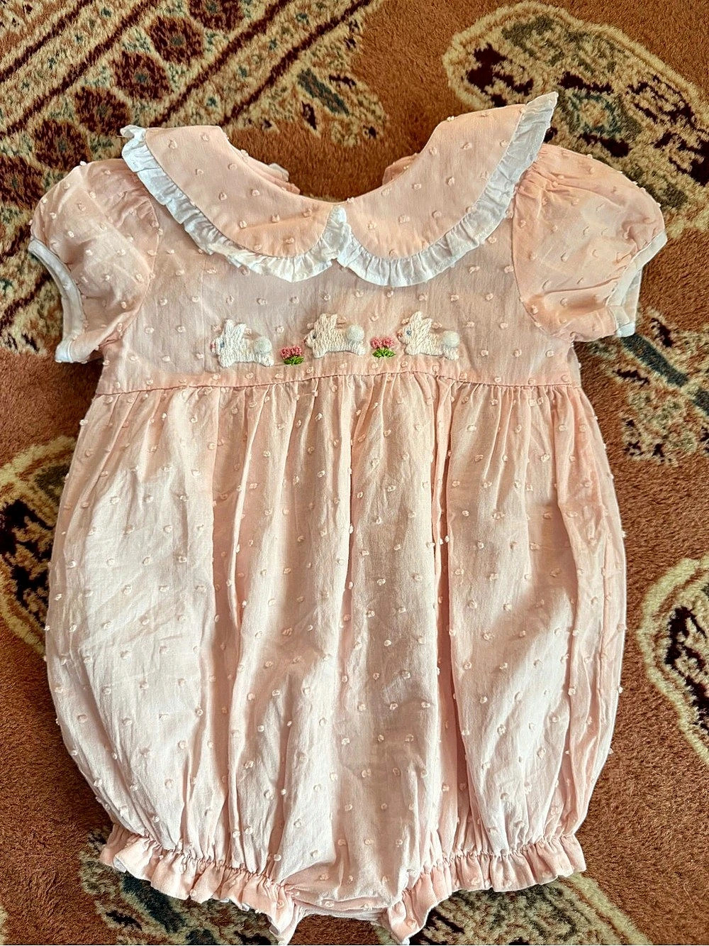 Ceci and Lou Swiss dot bunny Romper